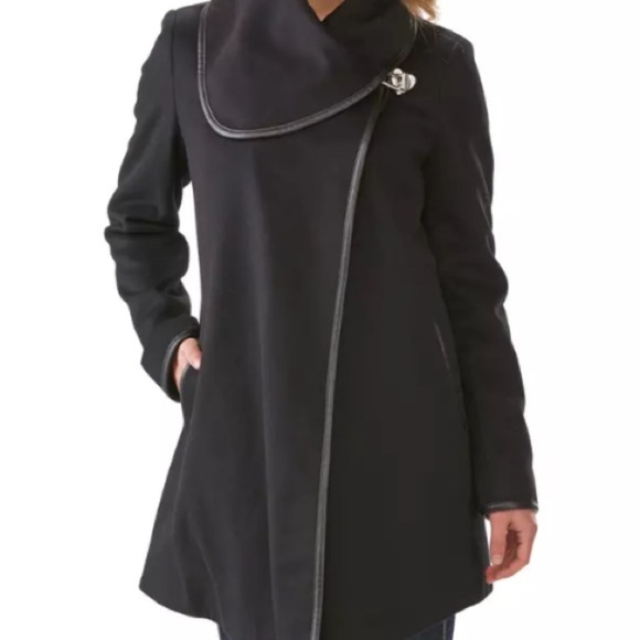 Betsey Johnson Jackets & Blazers - Betsey Johnson Black Pea Coat with Silver Accents